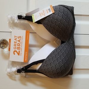 Warner's light lift wire free bras. 2 piece.